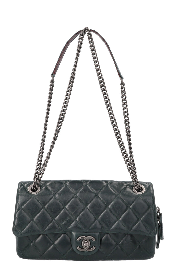 CHANEL Aged Portobello Flap Bag Green