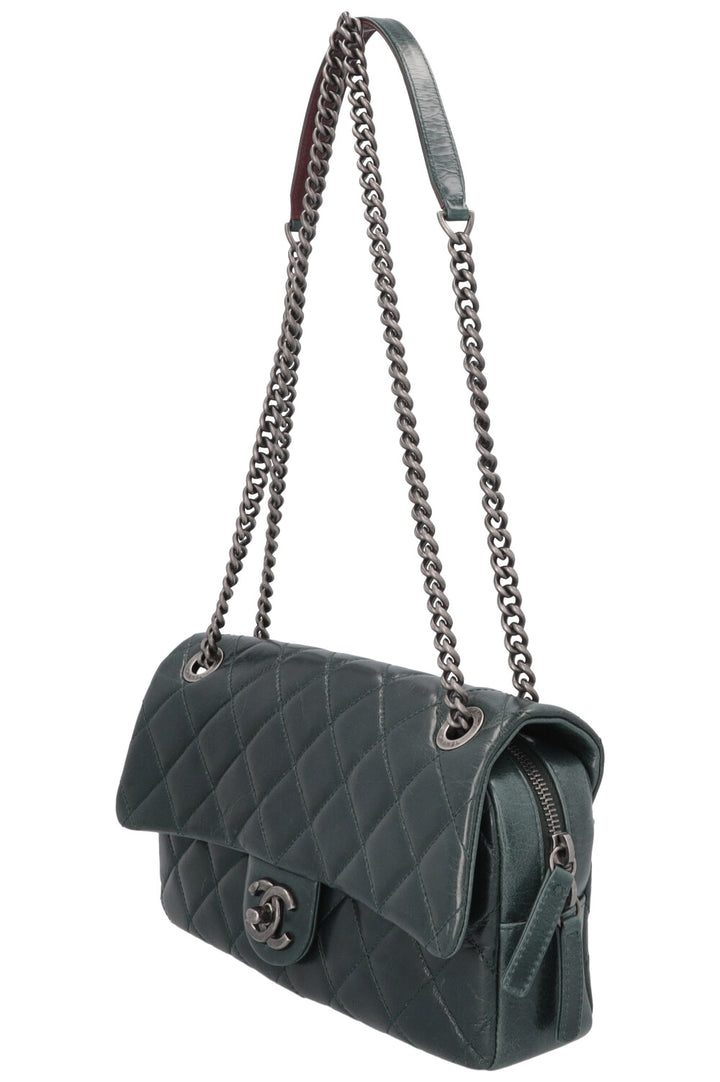 CHANEL Aged Portobello Flap Bag Green
