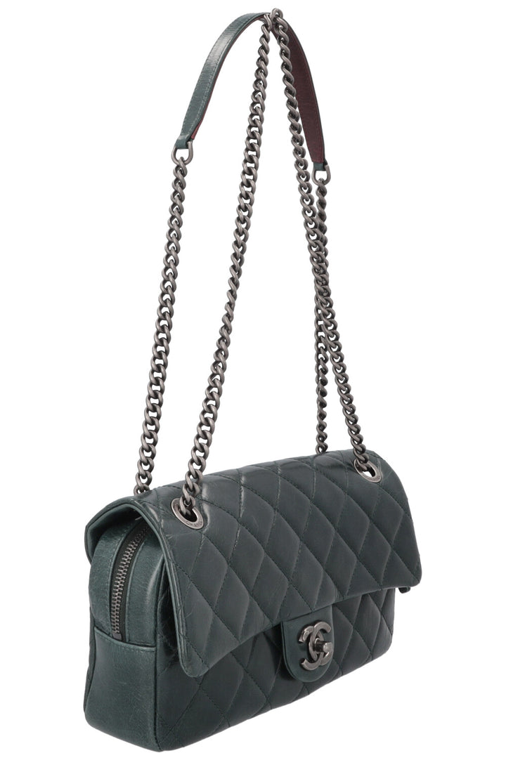 CHANEL Aged Portobello Flap Bag Green