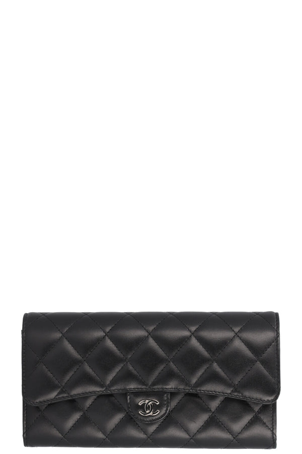 CHANEL Classic Long Wallet Leather Black