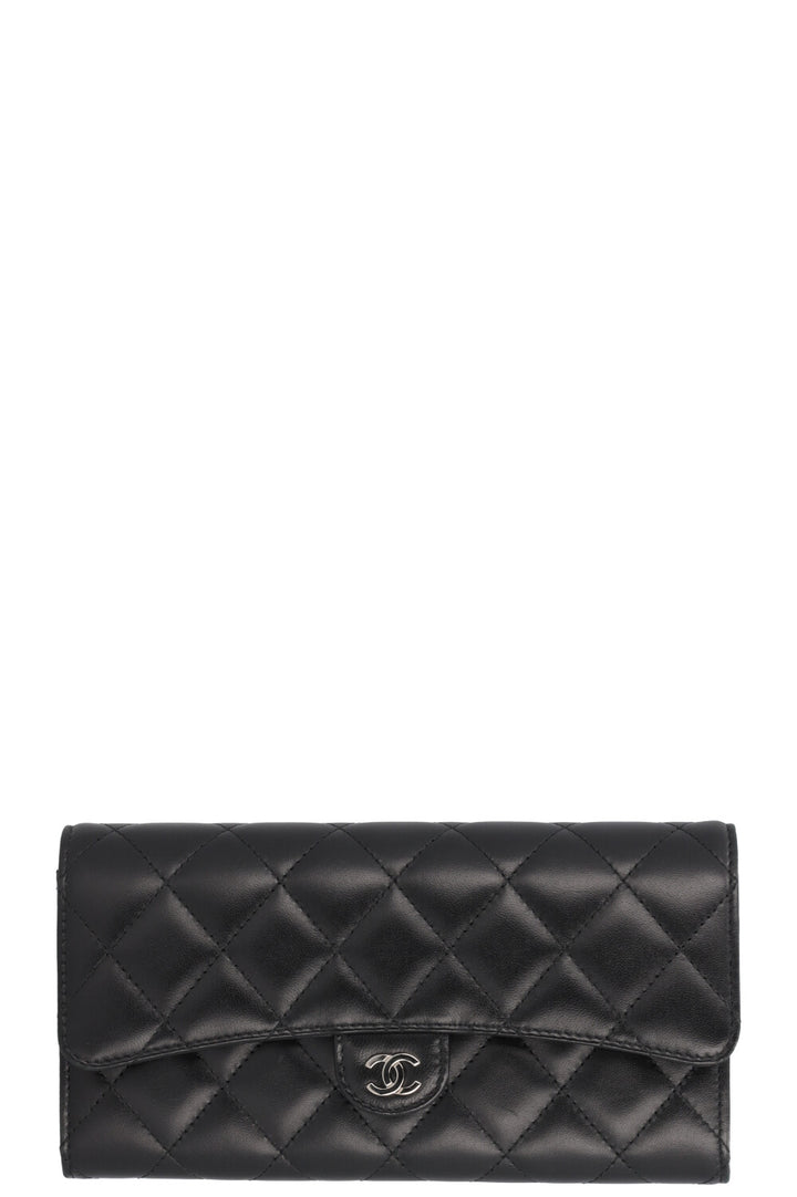CHANEL Classic Long Wallet Leather Black