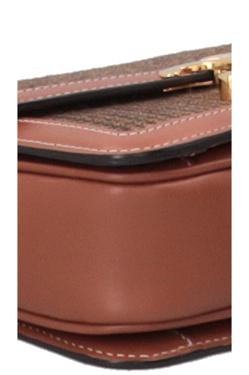 CELINE Teen Triomphe Houndstooth Crossbody Bag Brown