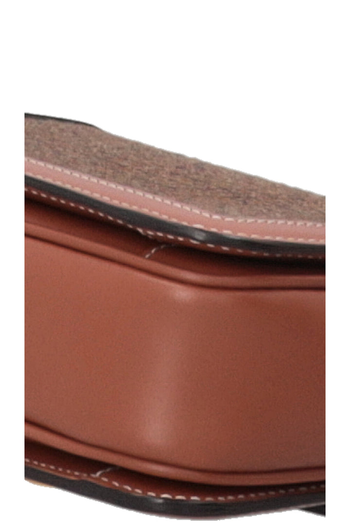 CELINE Teen Triomphe Houndstooth Crossbody Bag Brown