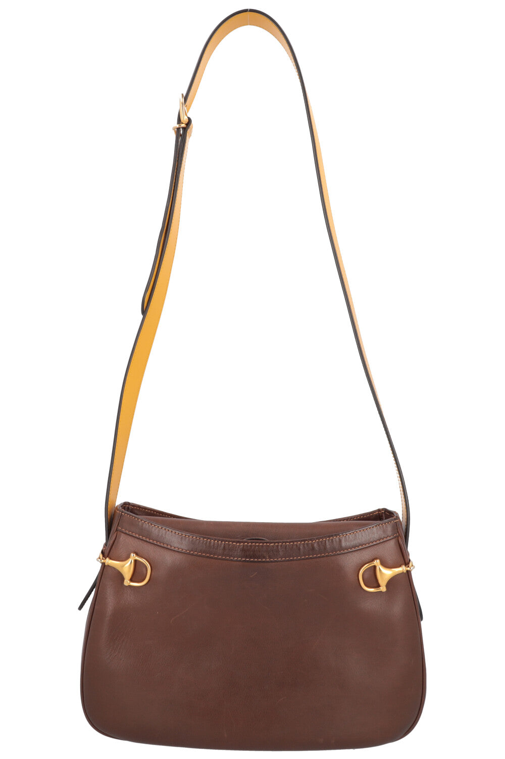 GUCCI Sac bandoulière Horsebit Marron Jaune
