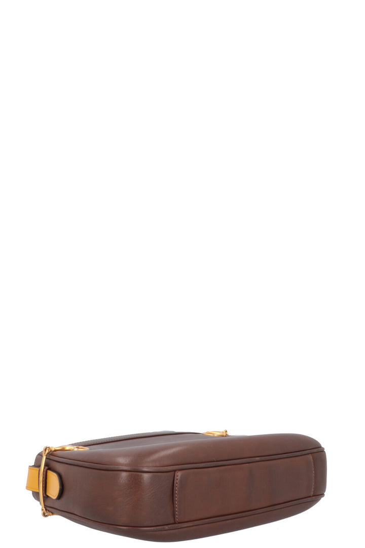 GUCCI Sac bandoulière Horsebit Marron Jaune