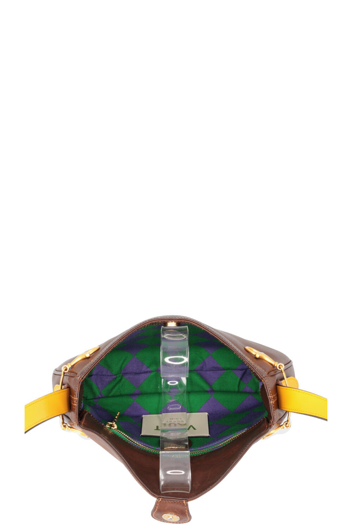 GUCCI Sac bandoulière Horsebit Marron Jaune