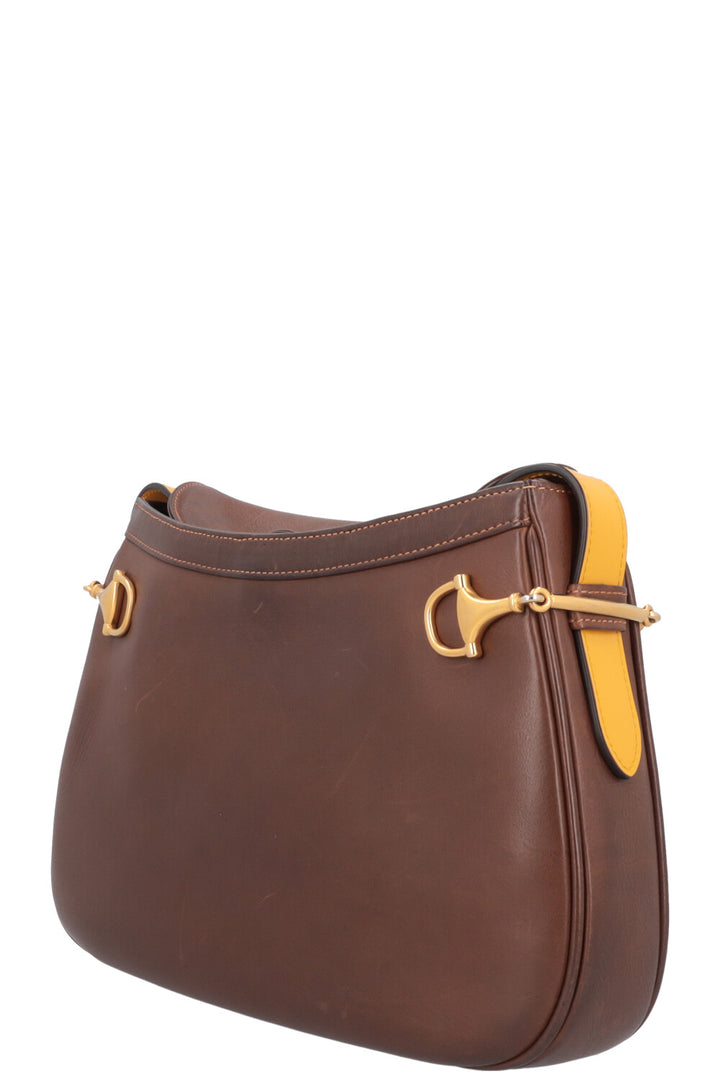 GUCCI Sac bandoulière Horsebit Marron Jaune