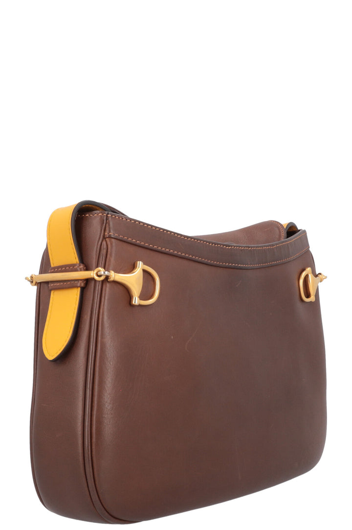 GUCCI Sac bandoulière Horsebit Marron Jaune