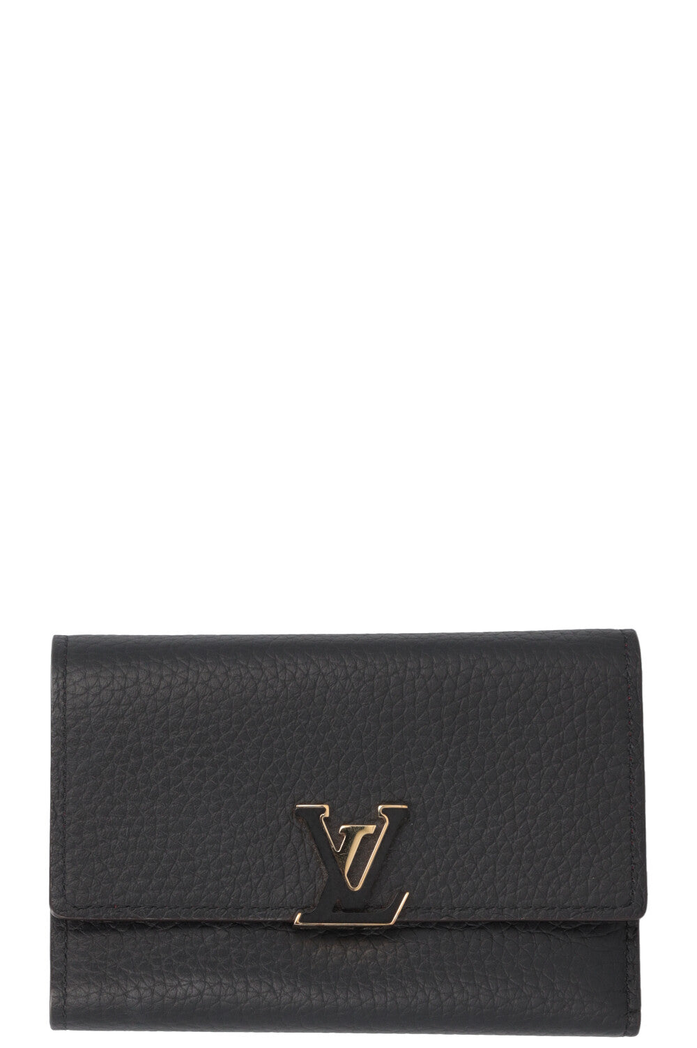 LOUIS VUITTON Capucines Wallet Leather Black Pink