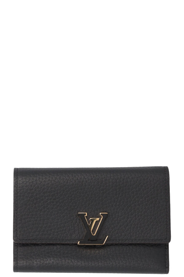 LOUIS VUITTON Capucines Wallet Leather Black Pink