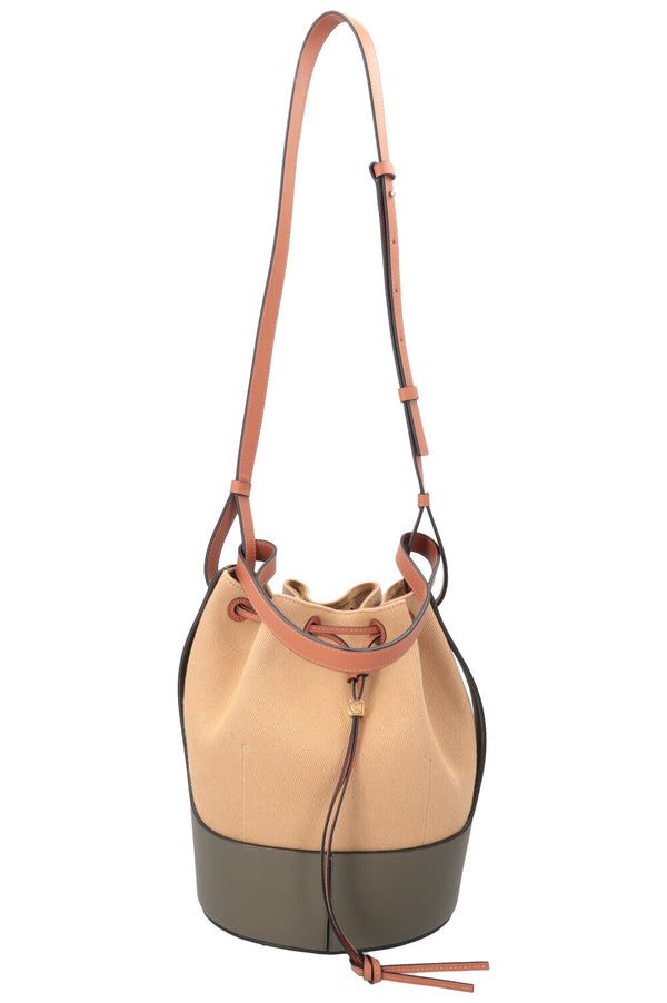 LOEWE Balloon Bucket Bag Green Canvas