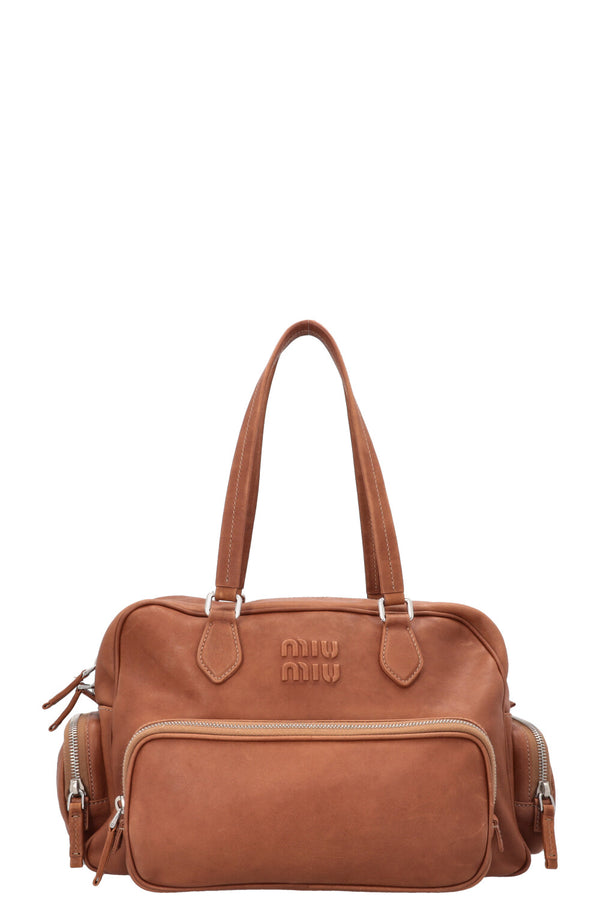 Sac fourre-tout MIUMIU à poches, marron vieilli