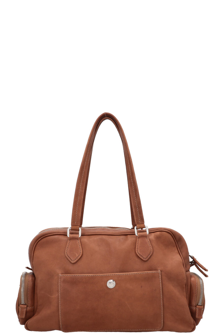MIUMIU Pocket Tote Bag Distressed Brown