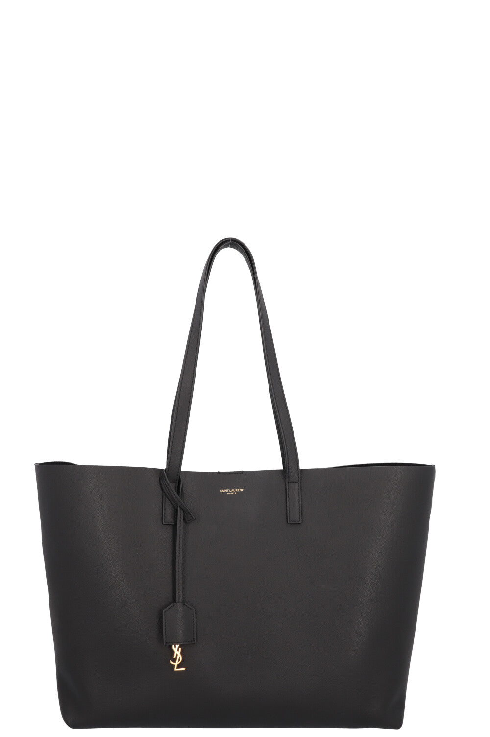 SAINT LAURENT Shopping EW Bag Leather Black