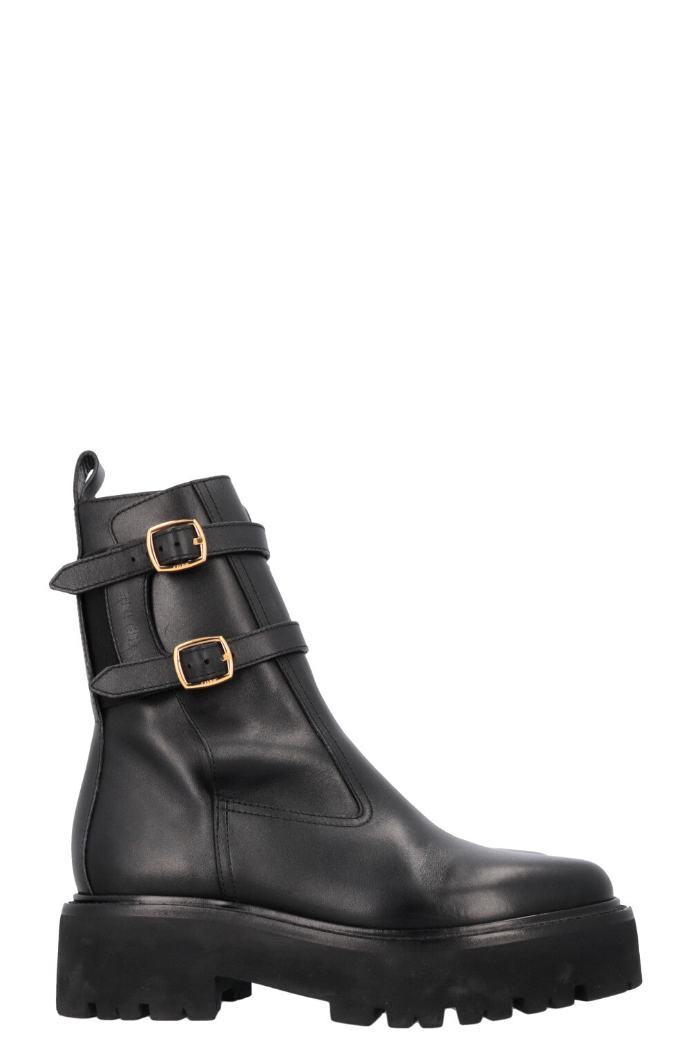 CELINE Buckled Plateau Moto Boots Black