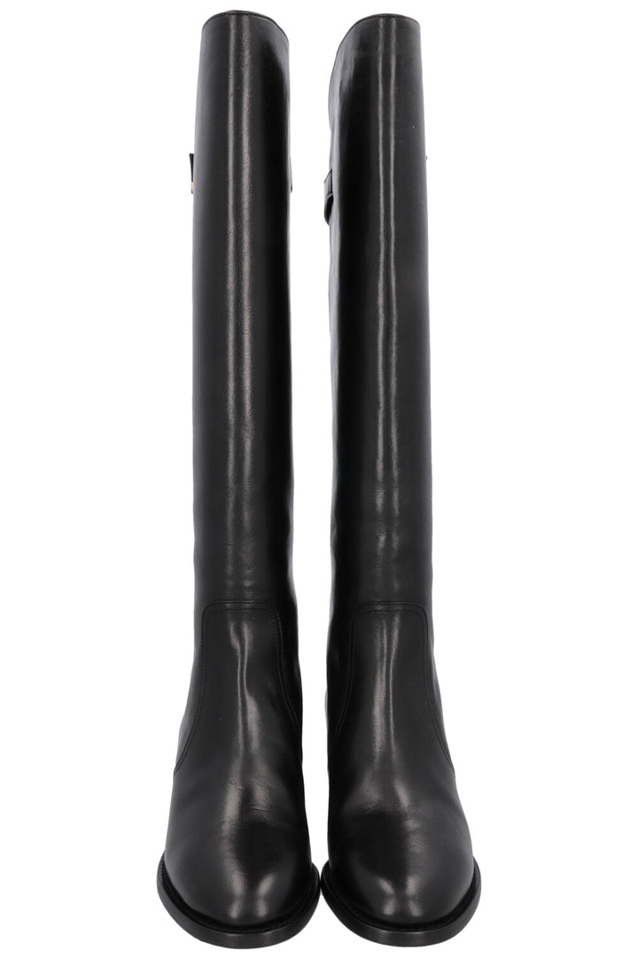 CELINE Riding Triomphe Buckled Boots Black