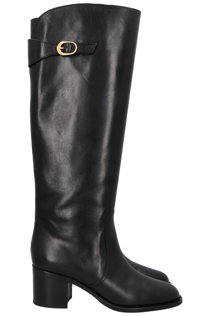 CELINE Riding Triomphe Buckled Boots Black