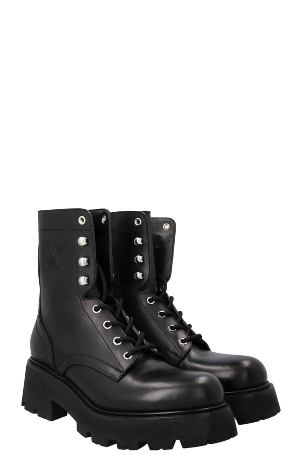 Bottes à lacets CELINE Triomphe Ranger noires