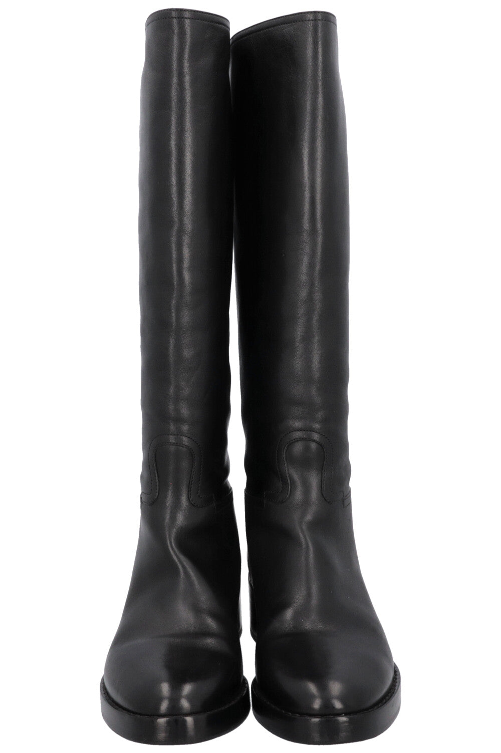 CELINE Knee High Buckled Boots Black