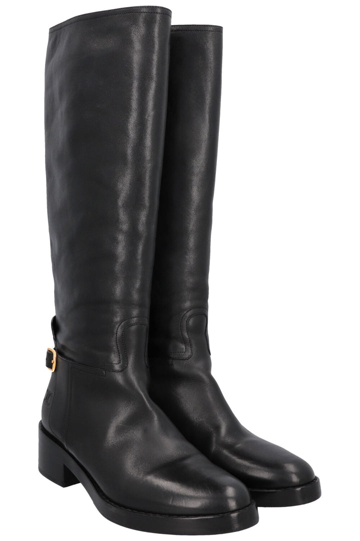 CELINE Knee High Buckled Boots Black