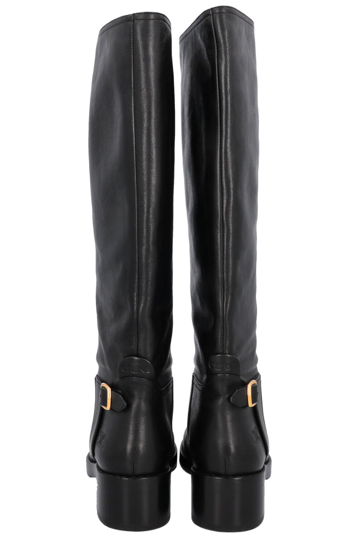 CELINE Knee High Buckled Boots Black