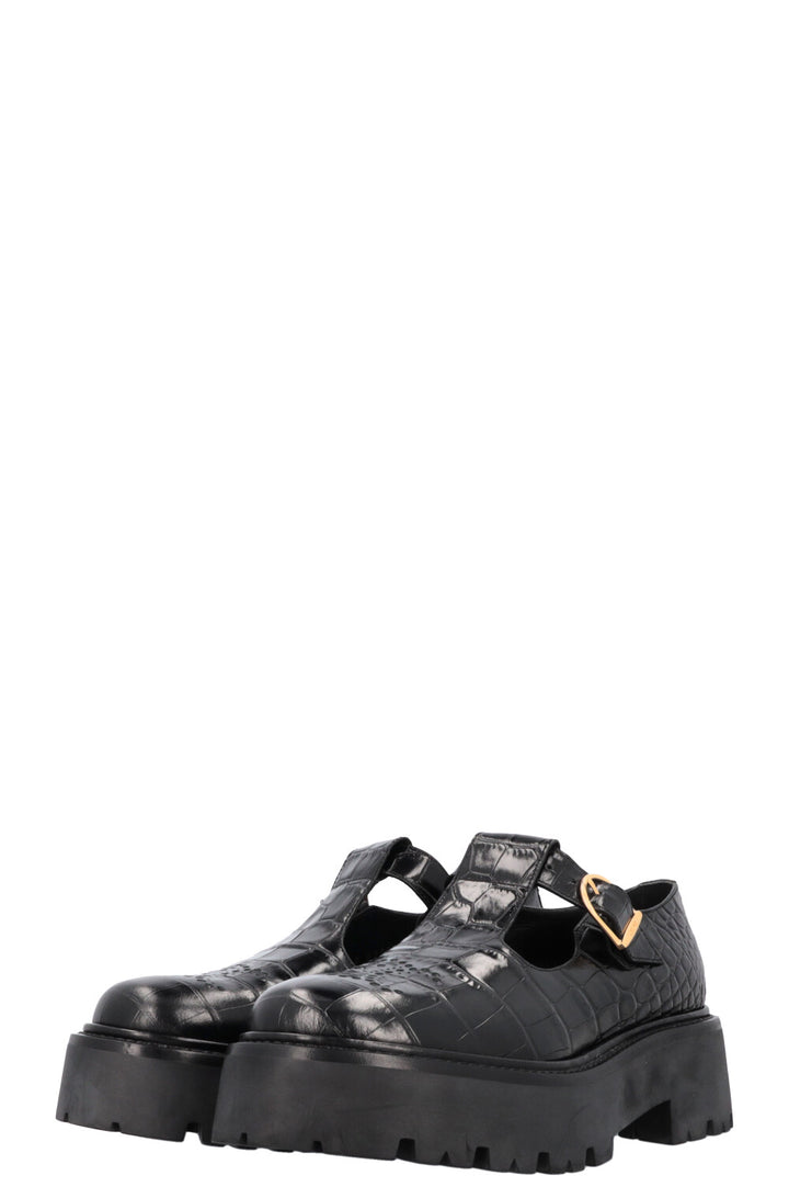 CELINE Bulky Triomphe Perforated Croc Embossed Babies