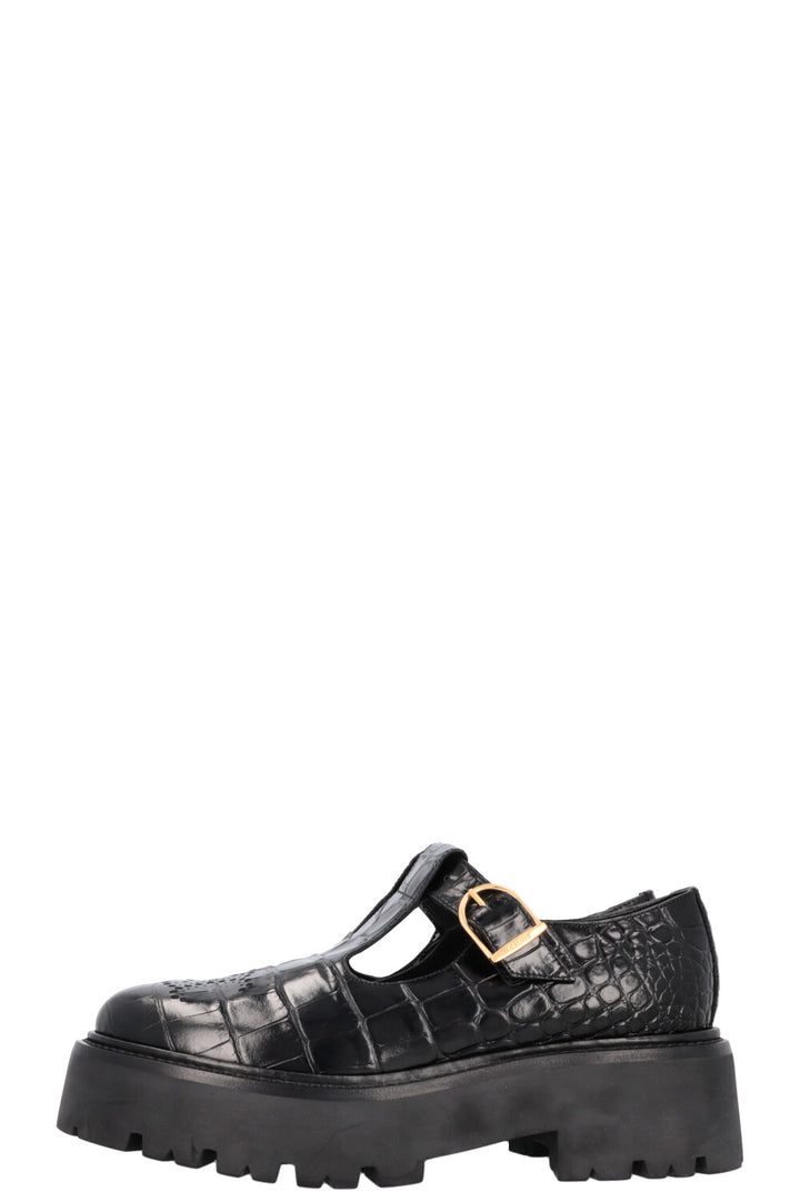 CELINE Bulky Triomphe Perforated Croc Embossed Babies