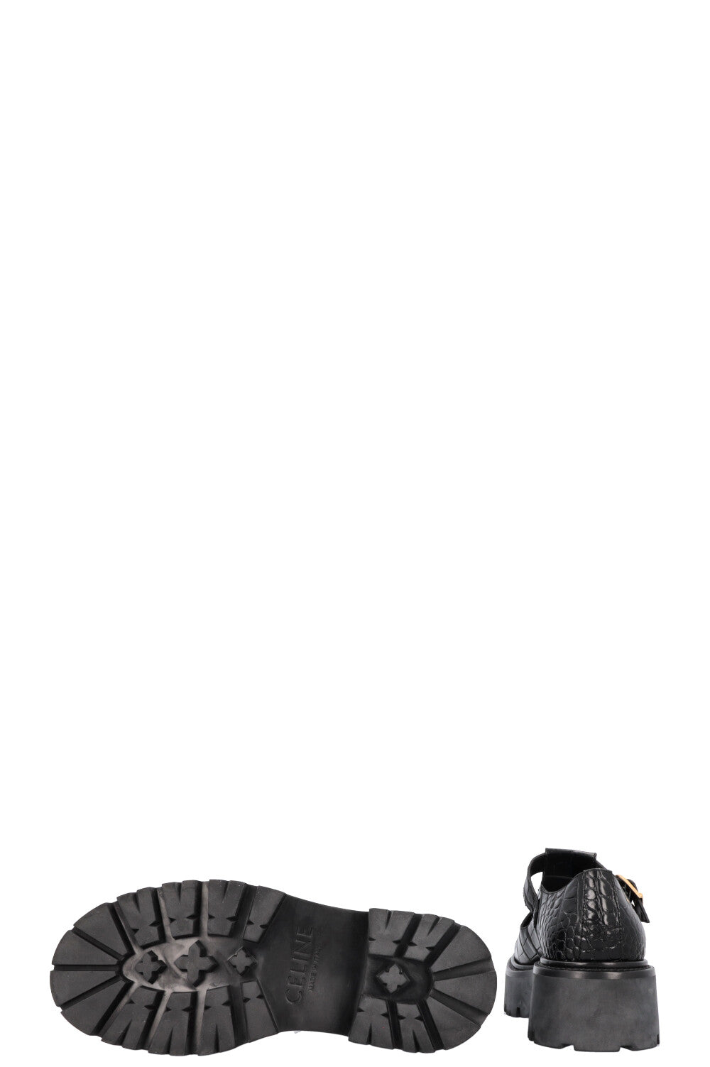 CELINE Bulky Triomphe Perforated Croc Embossed Babies