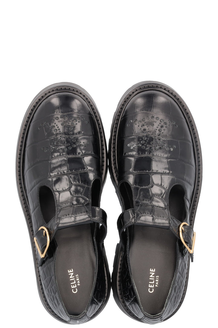 CELINE Bulky Triomphe Perforated Croc Embossed Babies