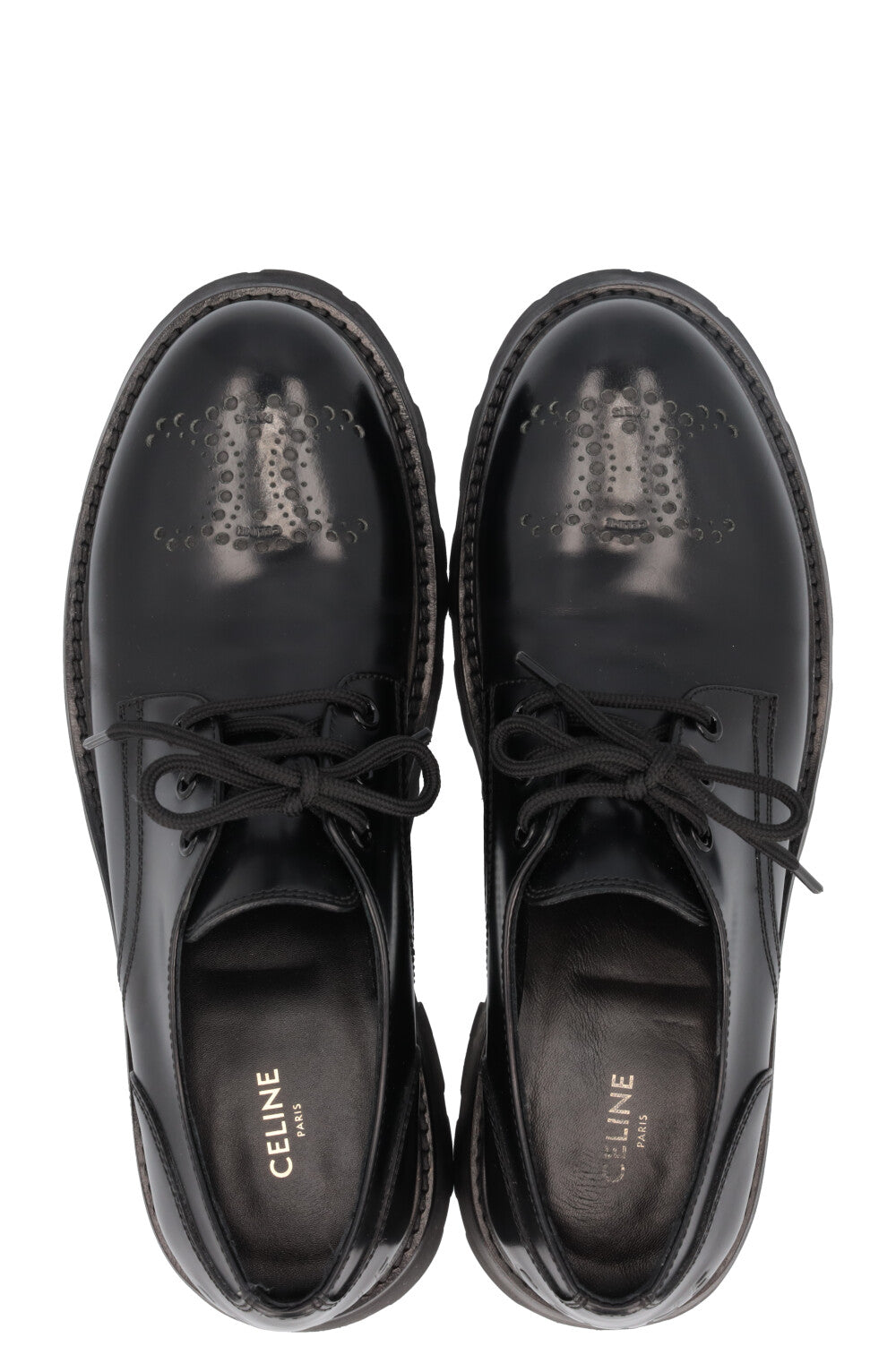 CELINE Perforated Platform Rangers Derby Black