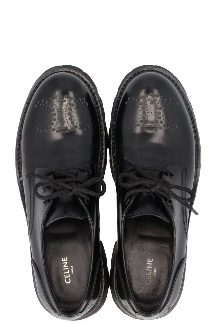 CELINE Perforated Platform Rangers Derby Black