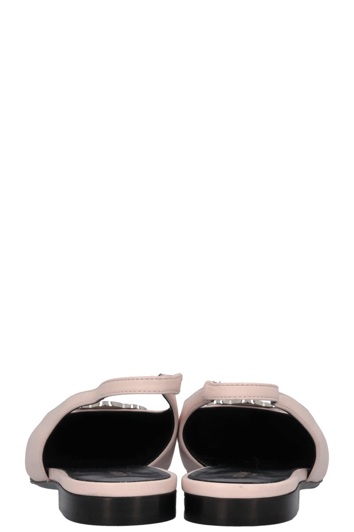 CELINE Alma Triomphe Slingback Flats Leather Rosa