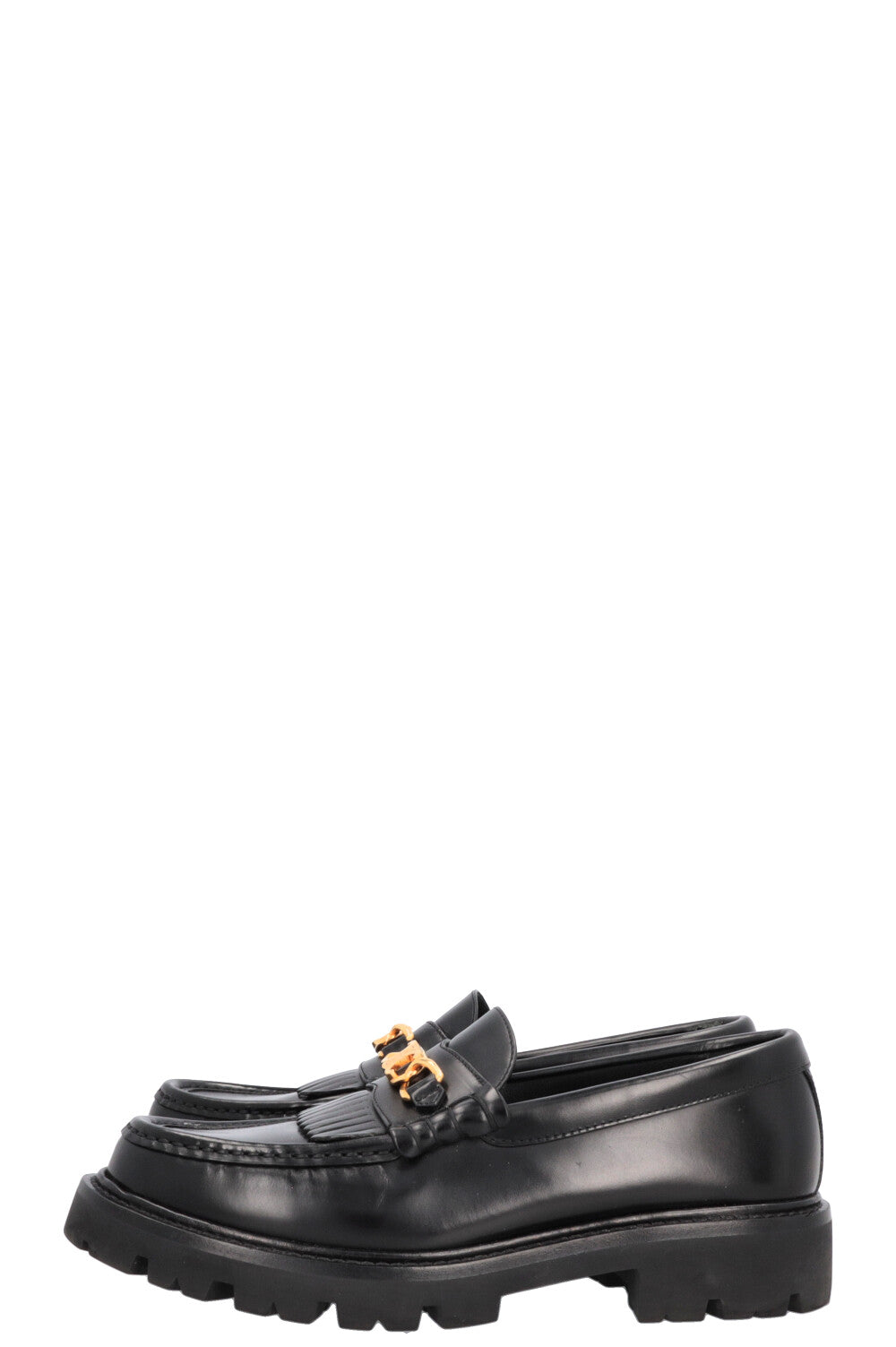 CELINE Margaret Fringed Triomph Mocassins Noir