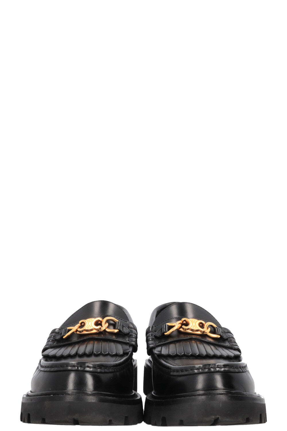 CELINE Margaret Fringed Triomph Mocassins Noir