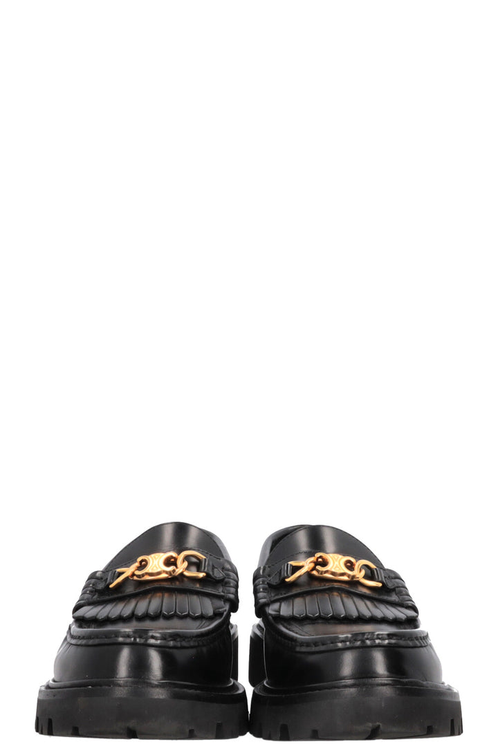 CELINE Margaret Fringed Triomph Mocassins Noir
