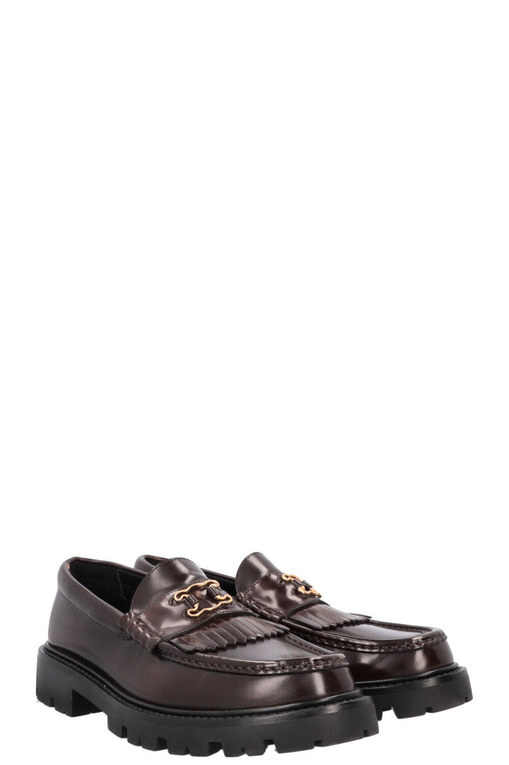 CELINE Margaret Shadow Triomphe Loafers Brown