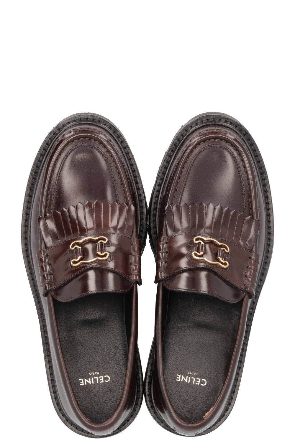 Celine Loafers 36.5 Dark Brown Trio Chain Margarette Leather display picture 1