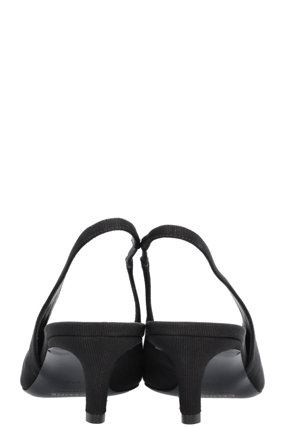 CELINE Alma Triomphe Slingback Heels Black