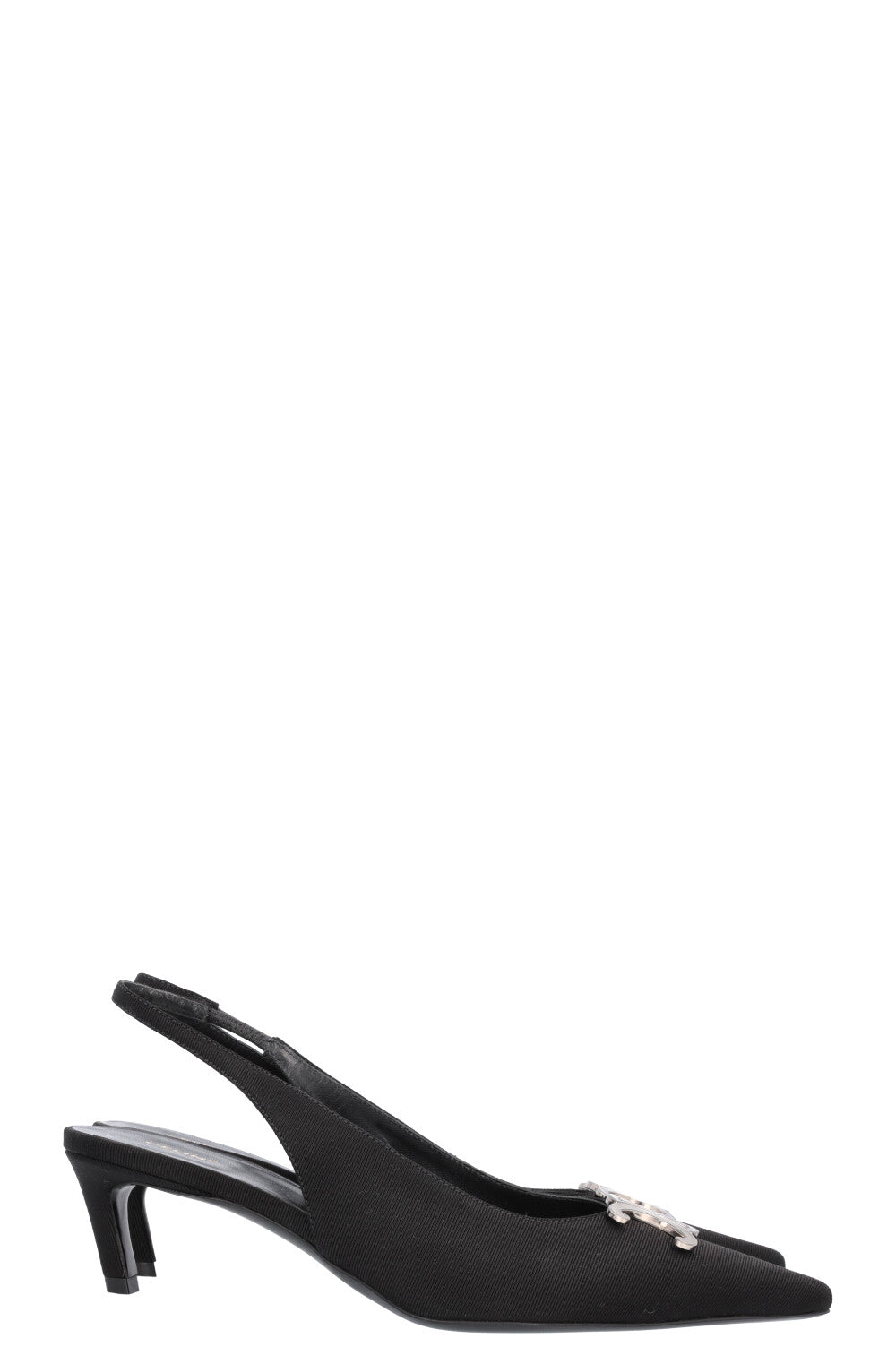 CELINE Alma Triomphe Slingback Heels Black