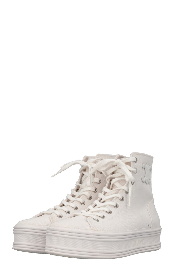 CELINE Triomphe Hightop Sneakers Canvas White