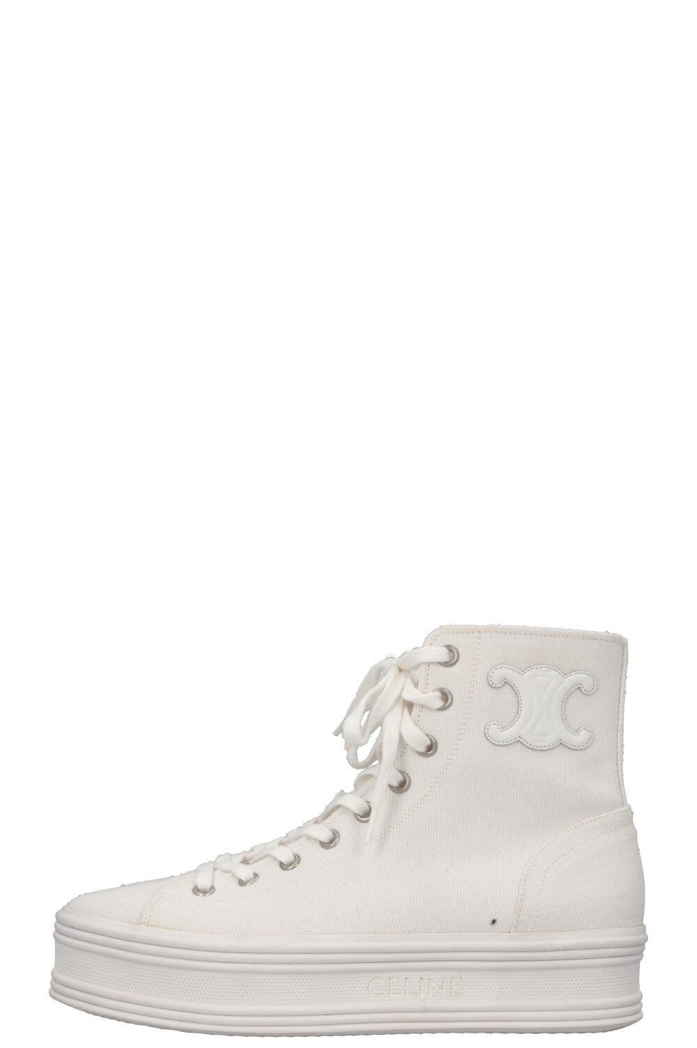 CELINE Triomphe Hightop Sneakers Canvas White