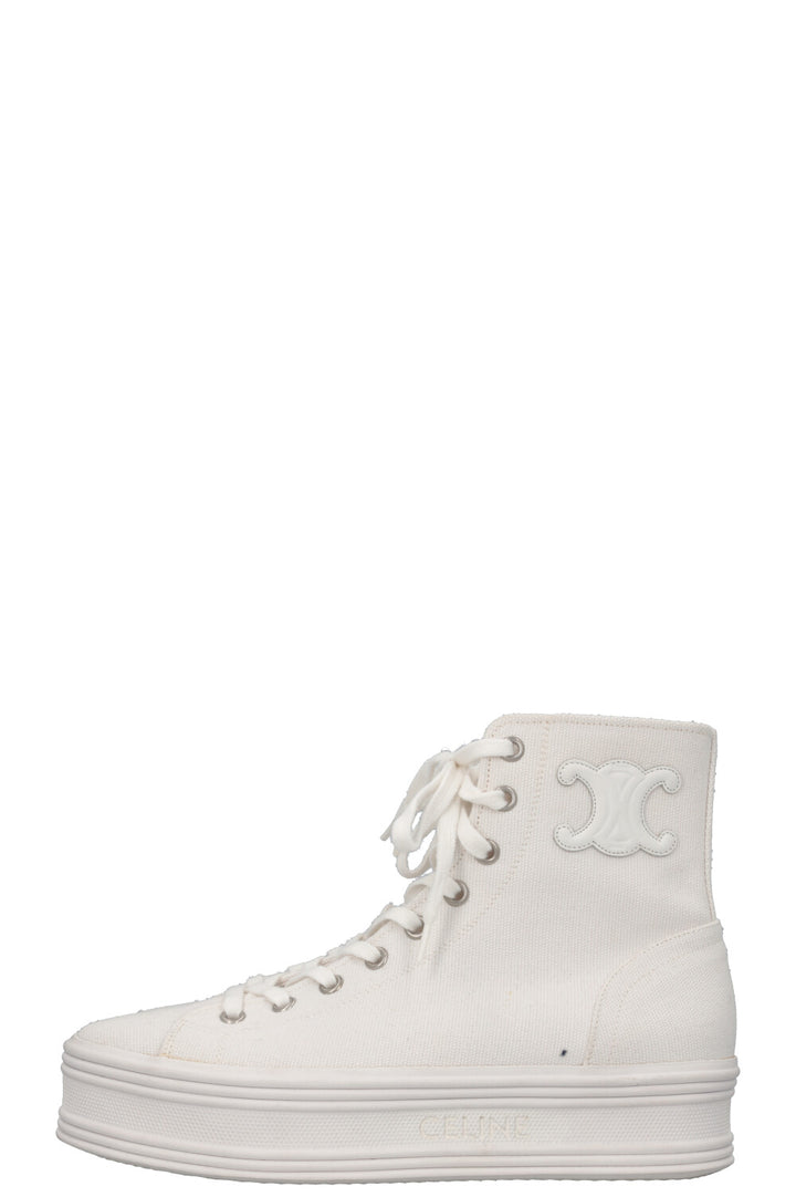 CELINE Triomphe Hightop Sneakers Canvas White