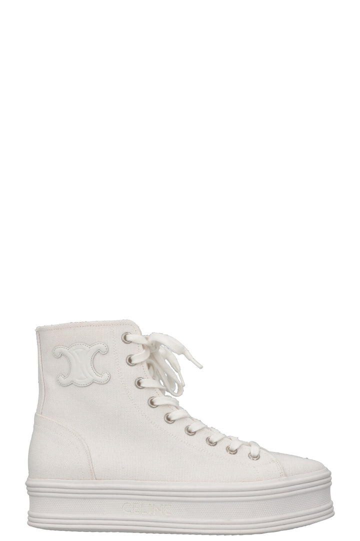 CELINE Triomphe Hightop Sneakers Canvas White