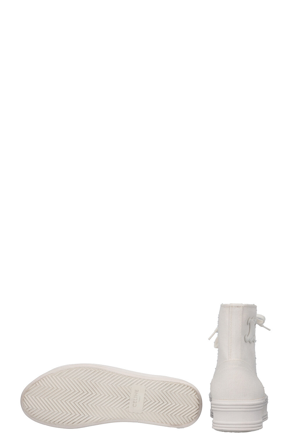 CELINE Triomphe Hightop Sneakers Canvas White