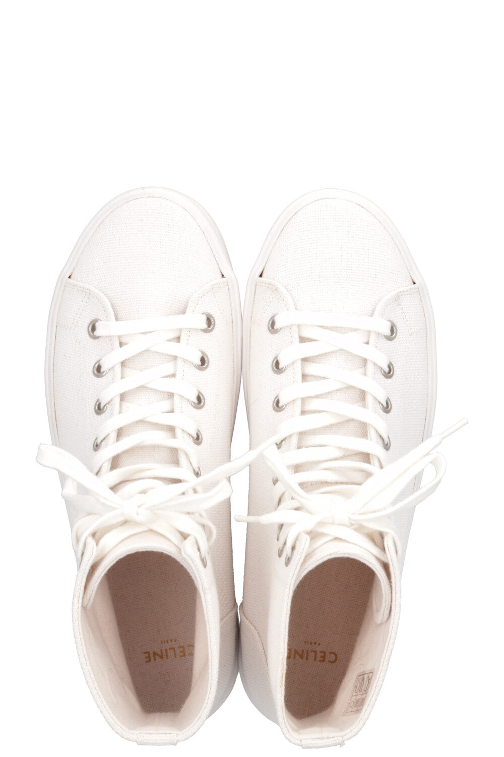 CELINE Triomphe Hightop Sneakers Canvas White
