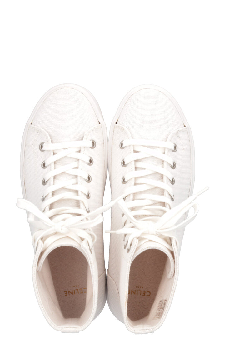 CELINE Triomphe Hightop Sneakers Canvas White