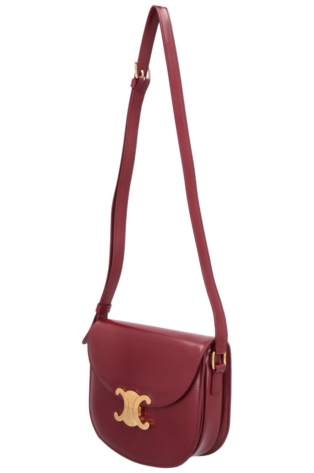 CELINE Clea Triomphe Crossbody Bag Red