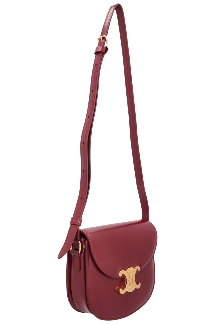 CELINE Clea Triomphe Crossbody Bag Red