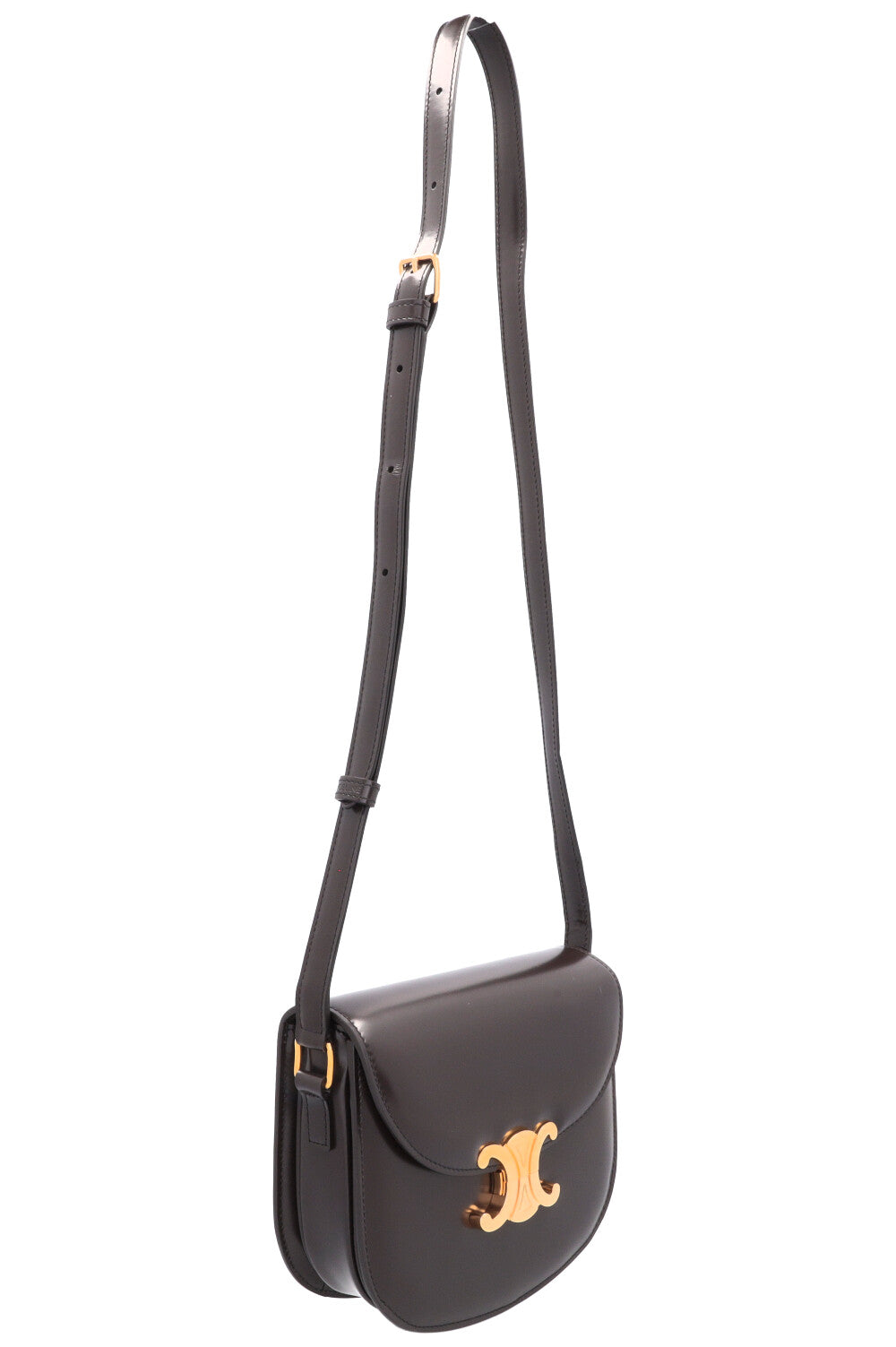 CELINE Clea Triomphe Crossbody Bag Brown
