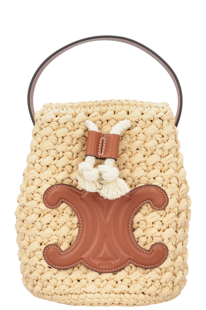 CELINE Triomphe Bucket Bag Raffia